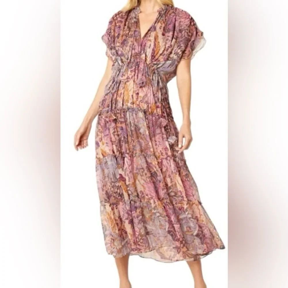 MISA Los Angeles Floral Print Long Dress size XS